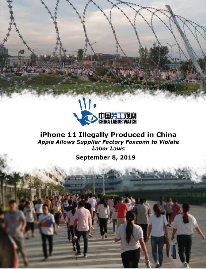 iPhone 11 Illegally Produced in China: Apple allows supplier factory Foxconn to violate labor laws
